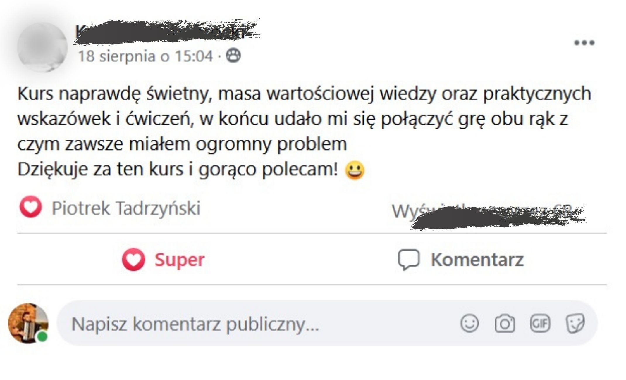 Opinia o kursie Akordeon od Podstaw 2