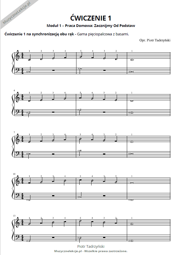 ćwiczenie na synchronizację obu rąk