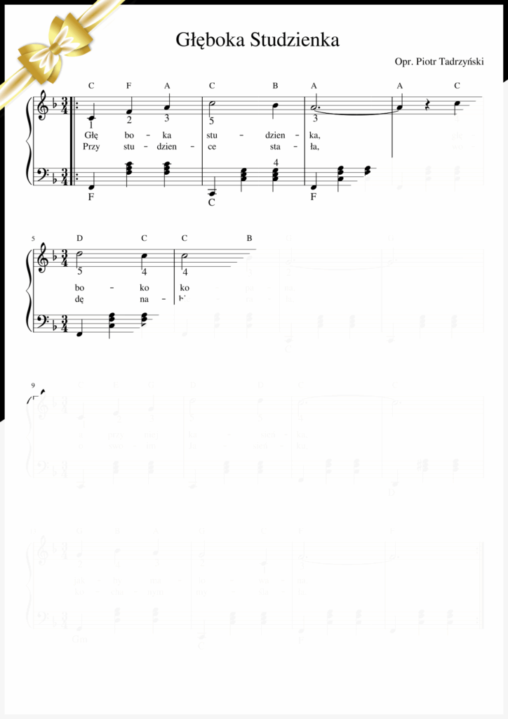 głęboka studzienka nuty akordeon